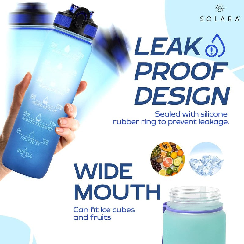 Solara Sportiq Plastic Water Bottle (1000 mL) - Blue media 4
