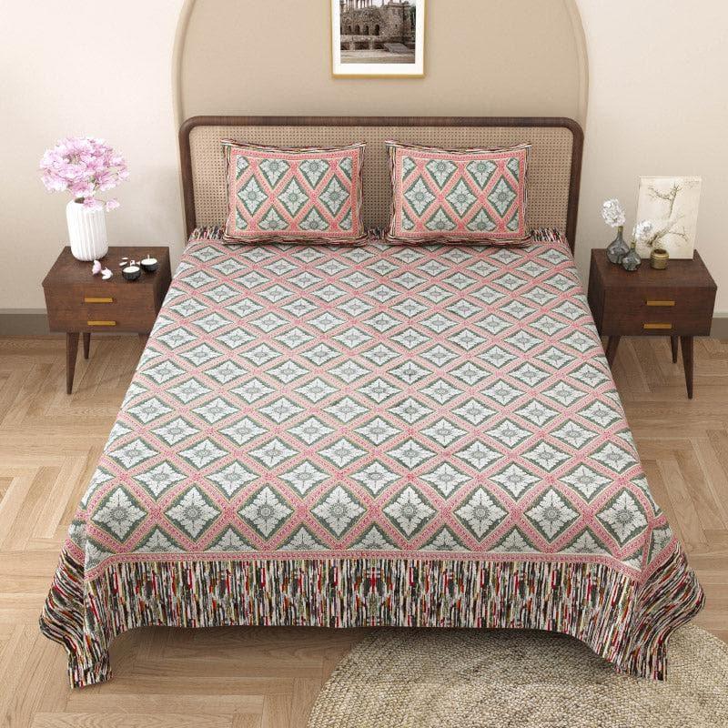Maitreya Cotton Bedsheet (Rose) - 144 TC media 3
