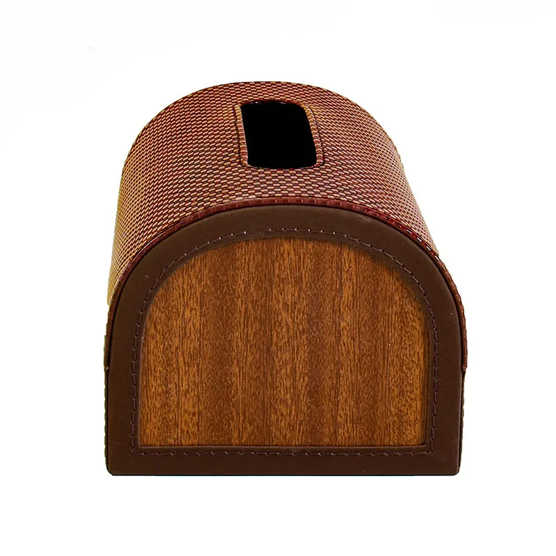 Tishue Faux Leather Tissue Box - Brown media 4