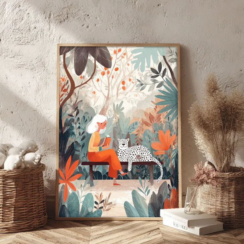 TropicTales Canvas Wall Painting - Brown Frame media 3