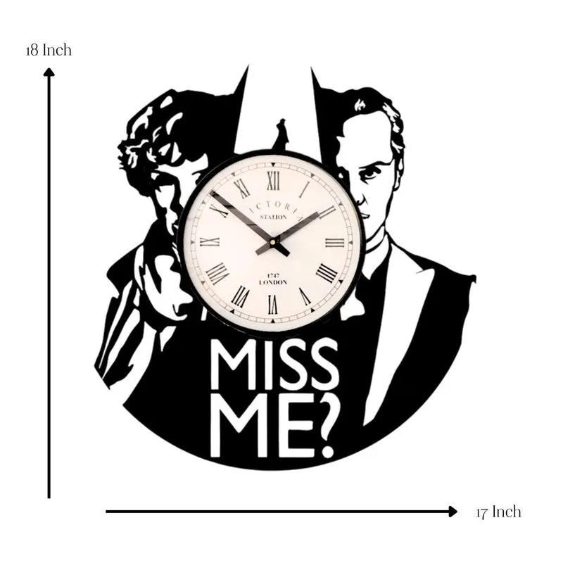 Miss Me? Steel Analog Wall Clock - Black media 7