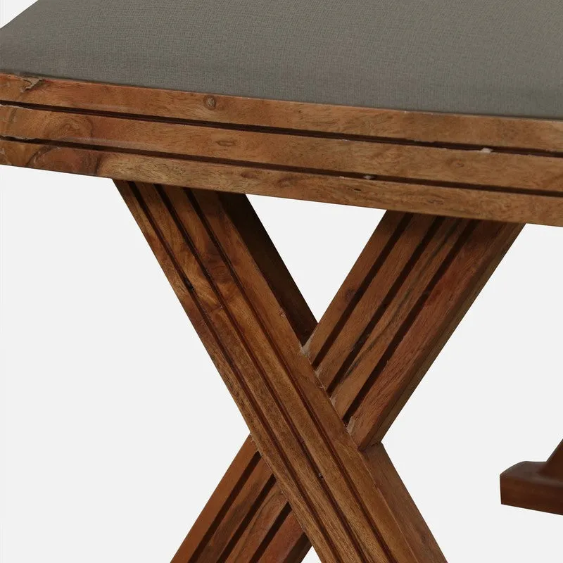 Versatile Sheesham Wood Ottomans & Pouffe - Grey media 7