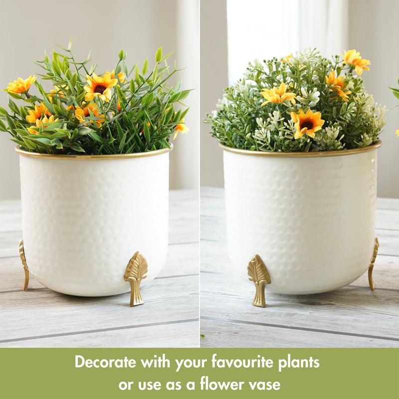 Hallo Metal Hammered Planter media 5