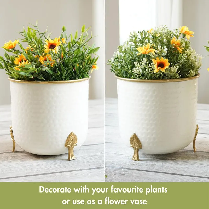 Hallo Metal Hammered Planter media 5
