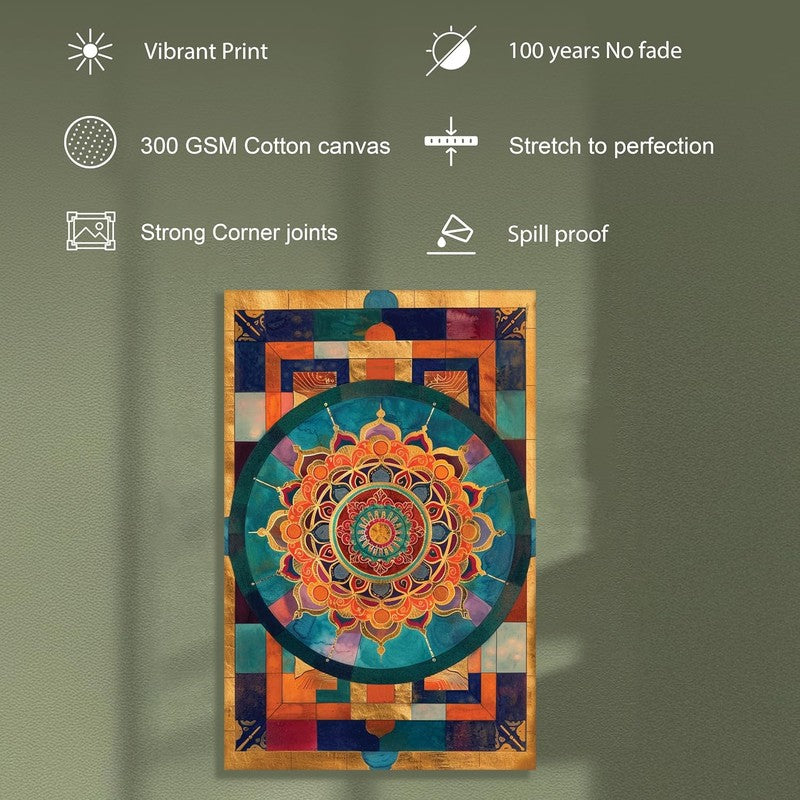 Emerald Mandala Wall Art Without Frame media 8
