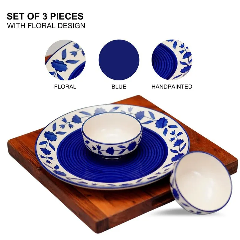 Clayora Quiva Ceramic Dining Set (Blue) - Three Piece Set media 6