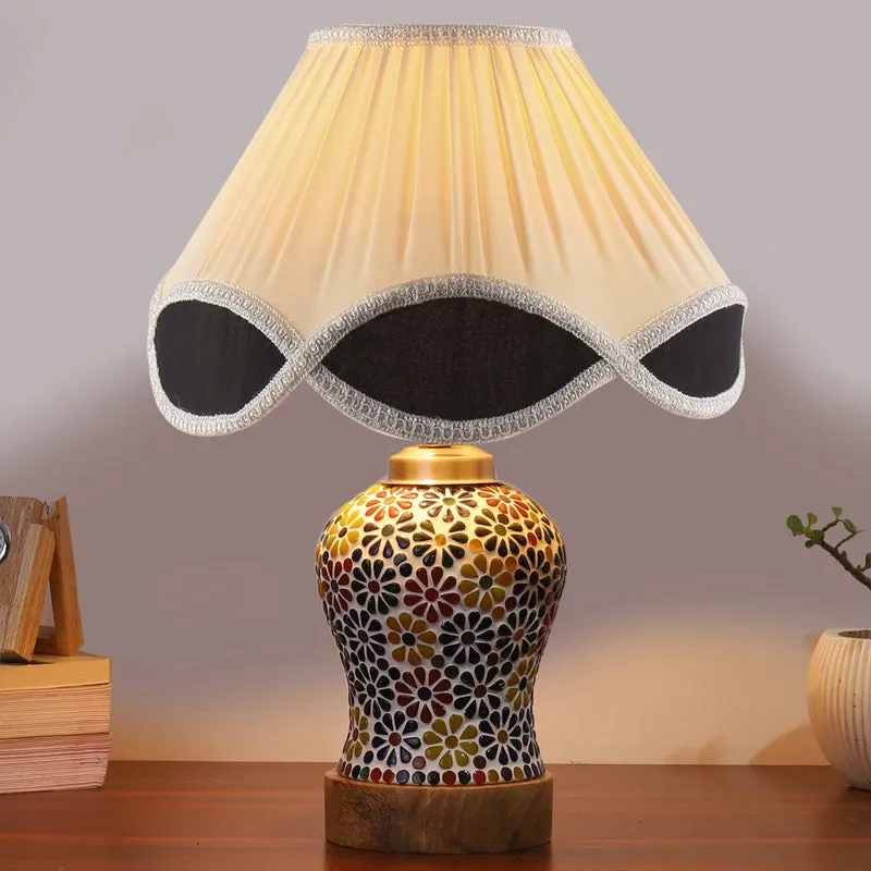Softelle Pleated Wooden Table Lamp - Multicolor media 3