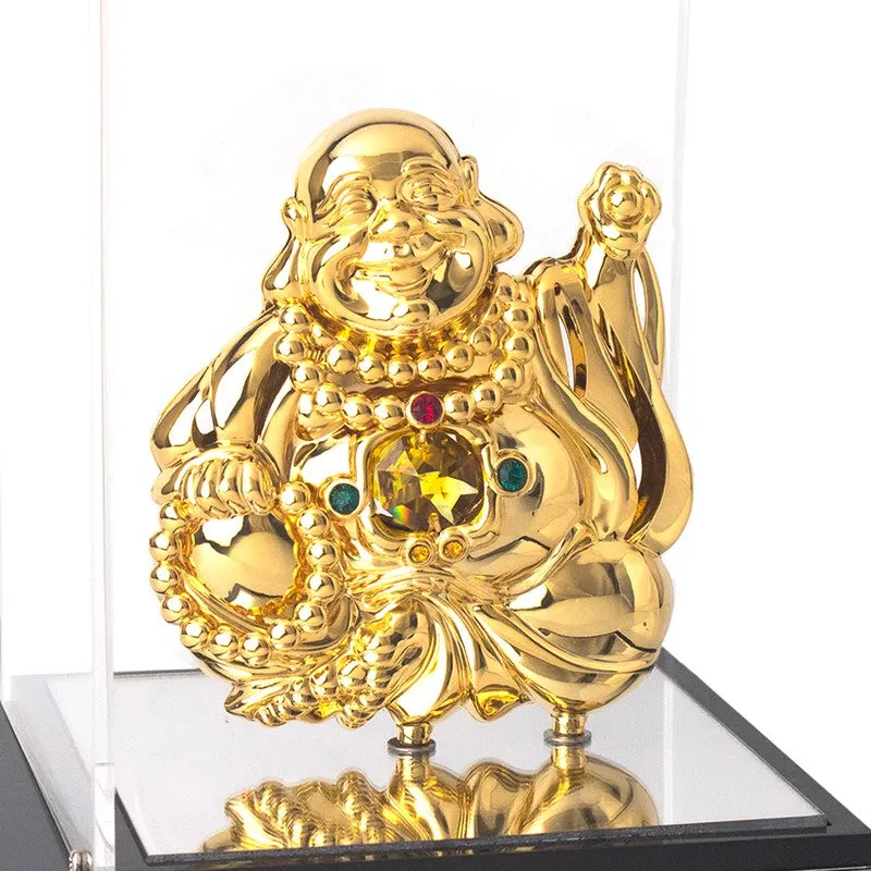 Golden Budhha 24K Gold Plated Mild Steel Showpiece media 5
