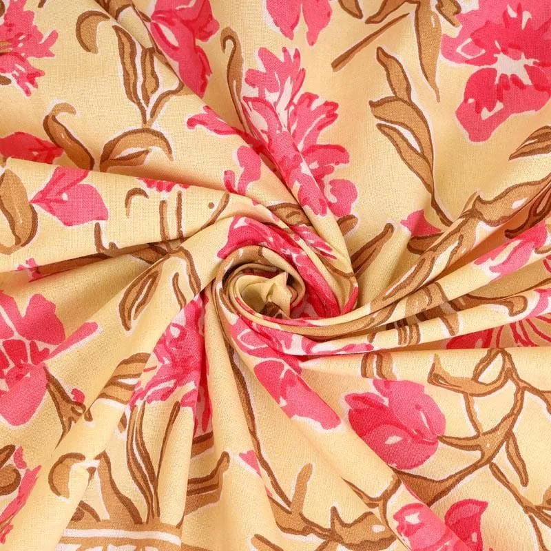 Nazakat Jaipuri Cotton Bedsheet (Pink) - 144 TC media 6