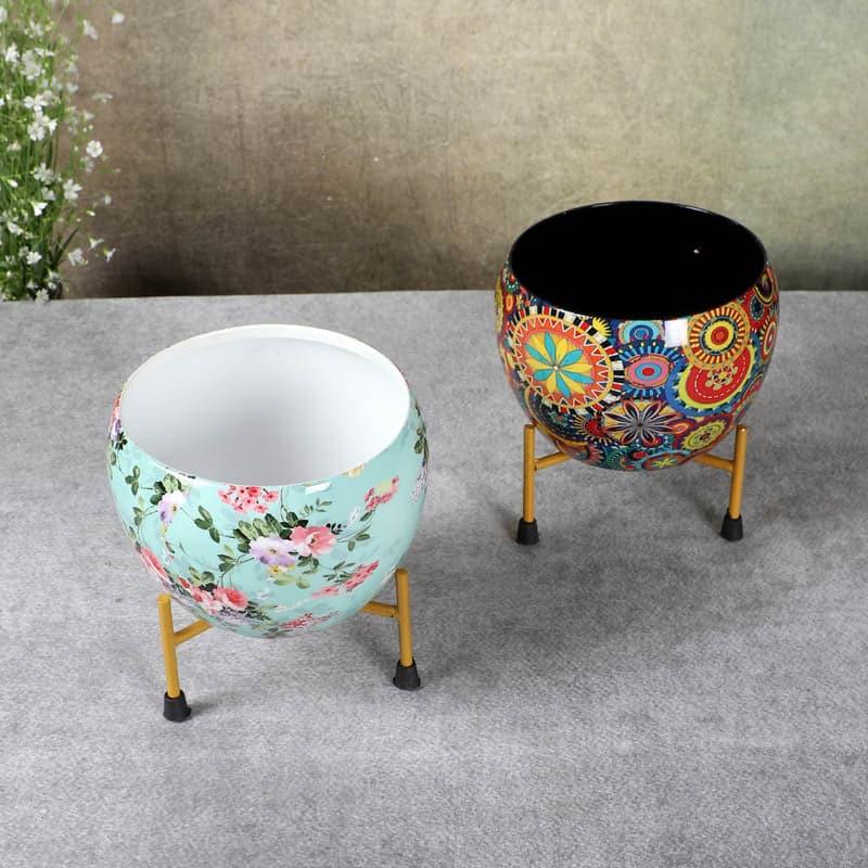 Bloom Blush Planter  With Stand - Set Of Two media 4