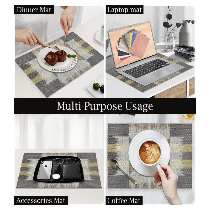 Zavira Multicolor Rectangle PVC Table Mats - Set Of Four media 5
