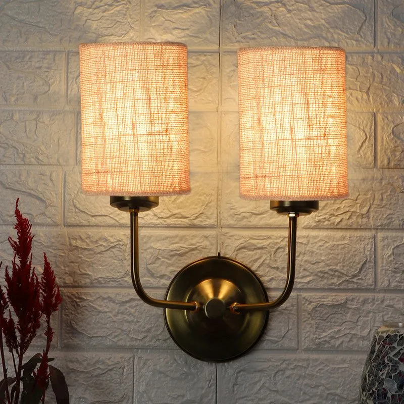 Lumoire Duo Metal Wall Lamp - Gold,Beige media 1