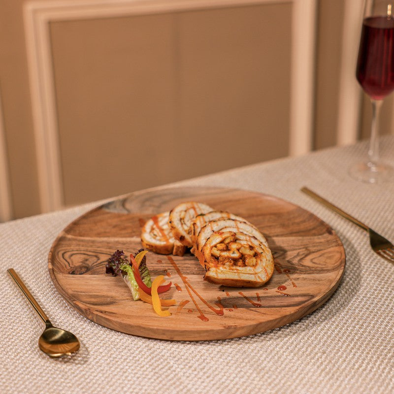 EcoServe Circular Wood Platter