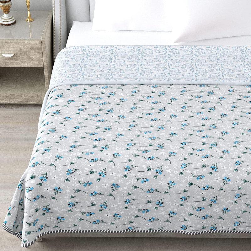 Sindhi Floral Reversible Cotton Dohar (Grey)  - 180 GSM media 3