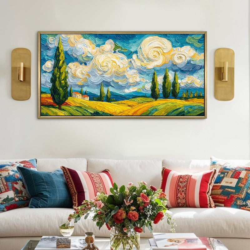 Skycrest Canvas Wall Painting With Frame