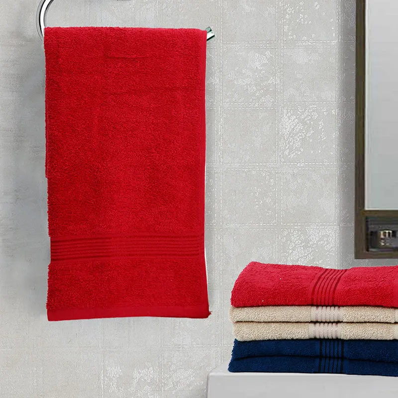 Eva Quick Dry Hand Towel (Red/Taupe/Navy Blue) - Set Of Six media 1
