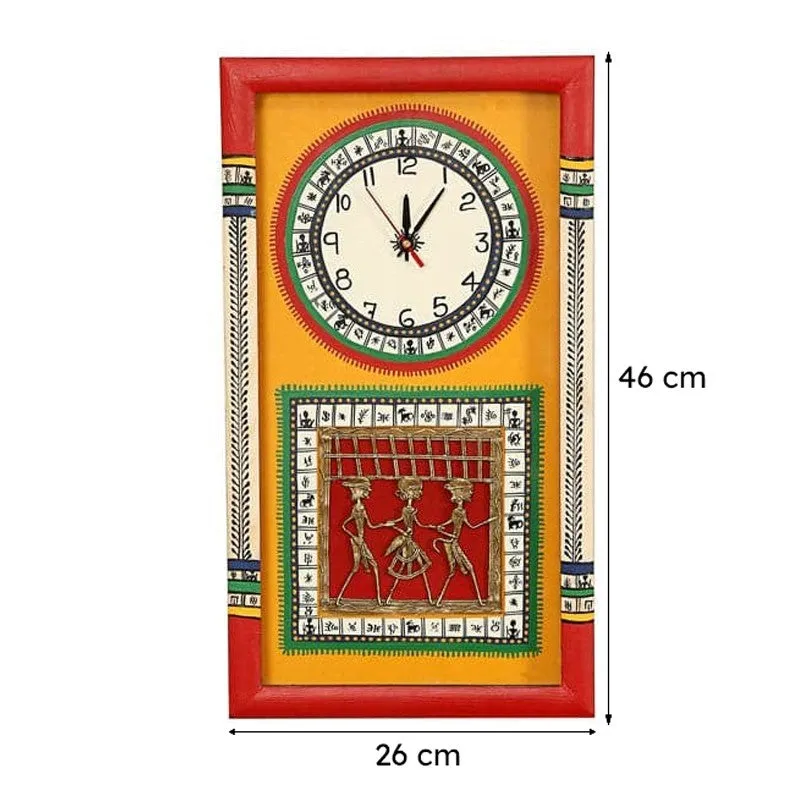 Desi Dhokra Wall Clock - Yellow media 6
