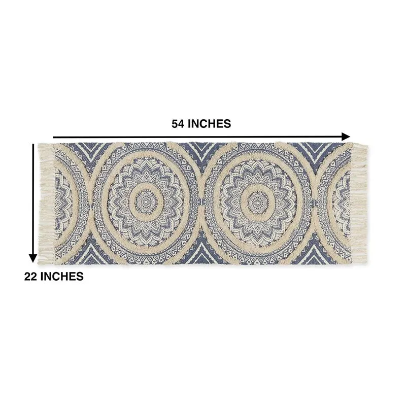 Mita Boho Cotton Runner Rug - Blue media 5
