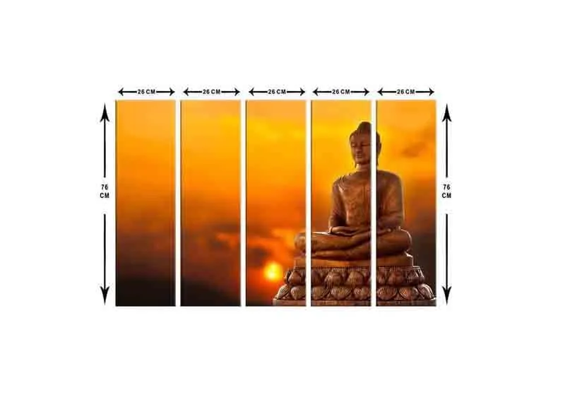 Buddha In Meditation Wall Art - Set of Five media 8