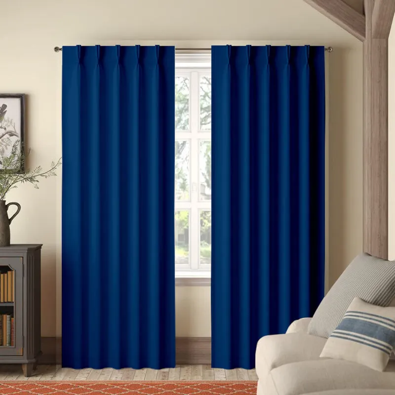 Imora Double Pinch Pleat Short Width Curtain - Royal Blue media 1