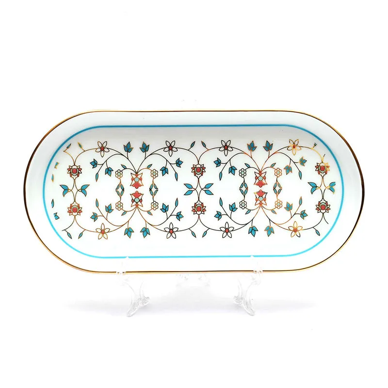 Gilded Mavi Oval Porcelain Platter media 2