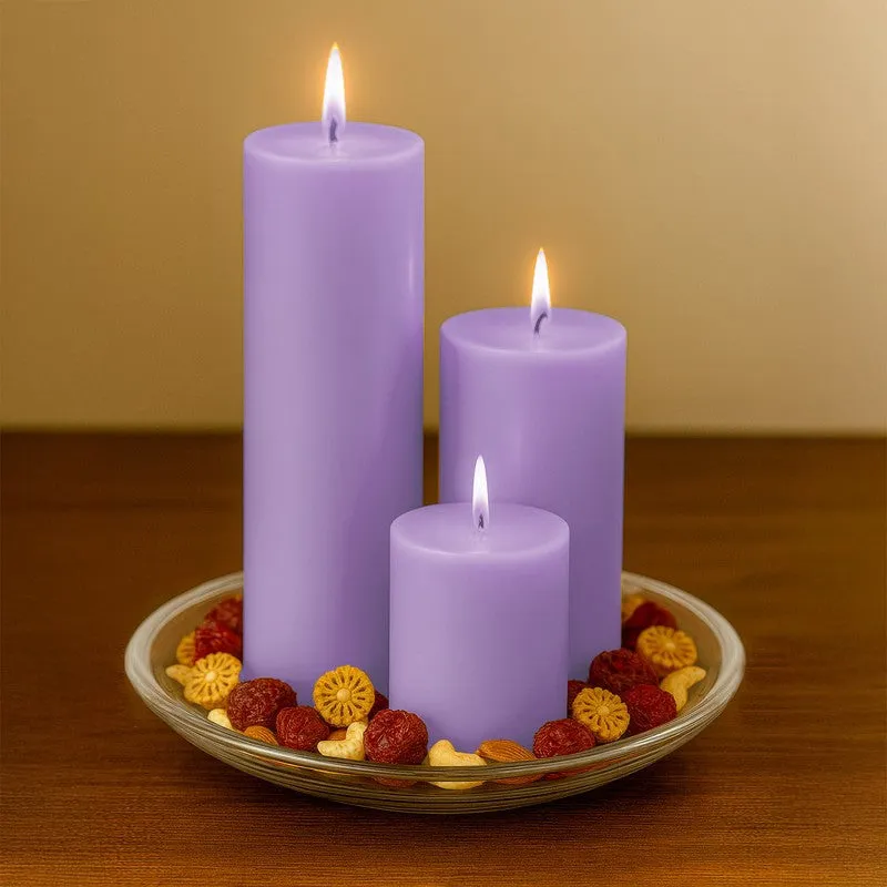 GlowHaven Premium Decorative Candle (Purple) - Set Of Three media 5