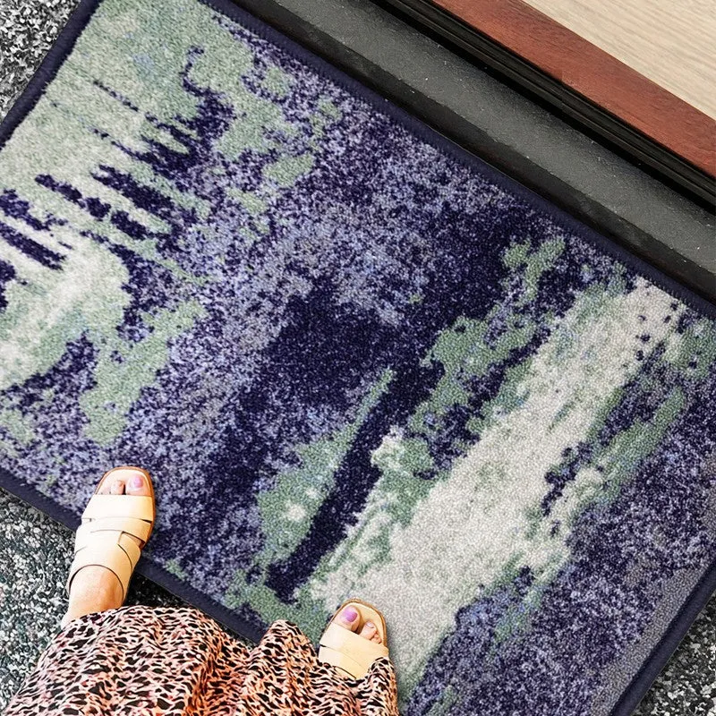 Kora Abstract Nylon Door Mats - Blue,Greemn media 3