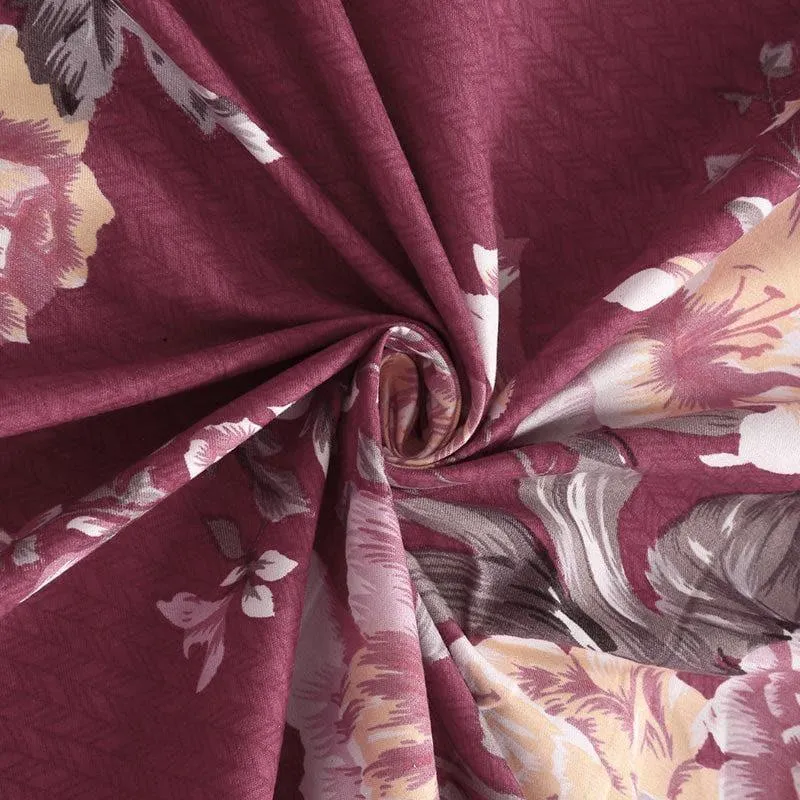 Maroon Melata Bedsheet - 180 GSM media 5