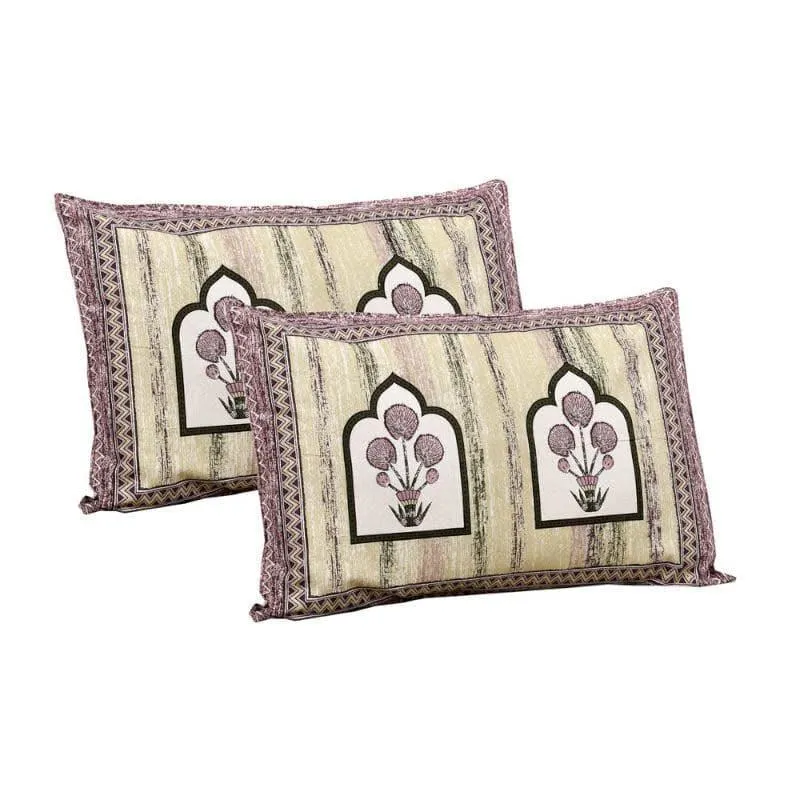 Imperial Blooms Cotton Bedsheet (Purple) - 120 TC media 4