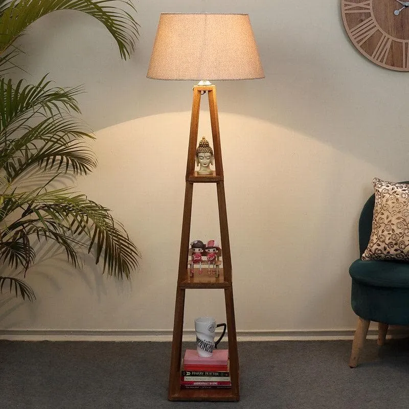 Blace Netima Floor Lamp With Shelf - Almond media 1