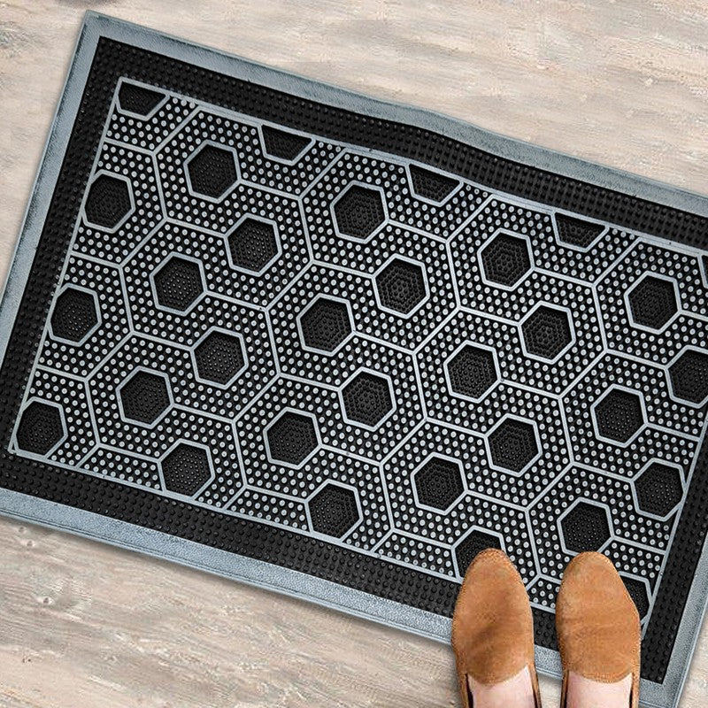 Wyra Abstract Rubber Door Mats - Silver media 3
