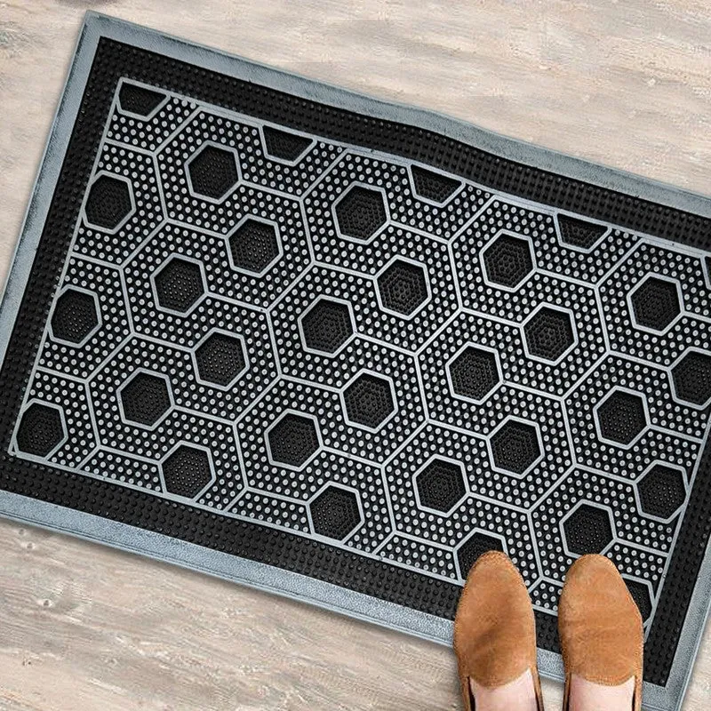 Wyra Abstract Rubber Door Mats - Silver media 3