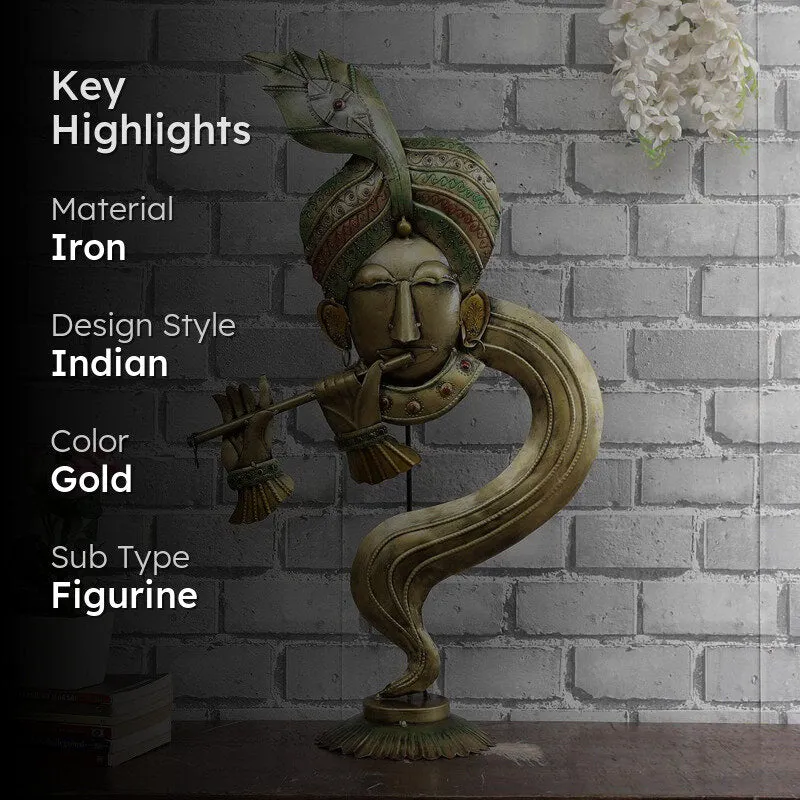 Divine Krishna with Flute Showpiece media 2