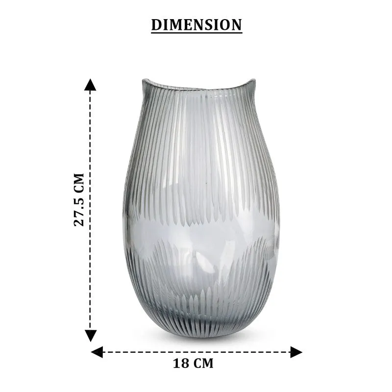 Gridon Glass Vase - Grey media 7