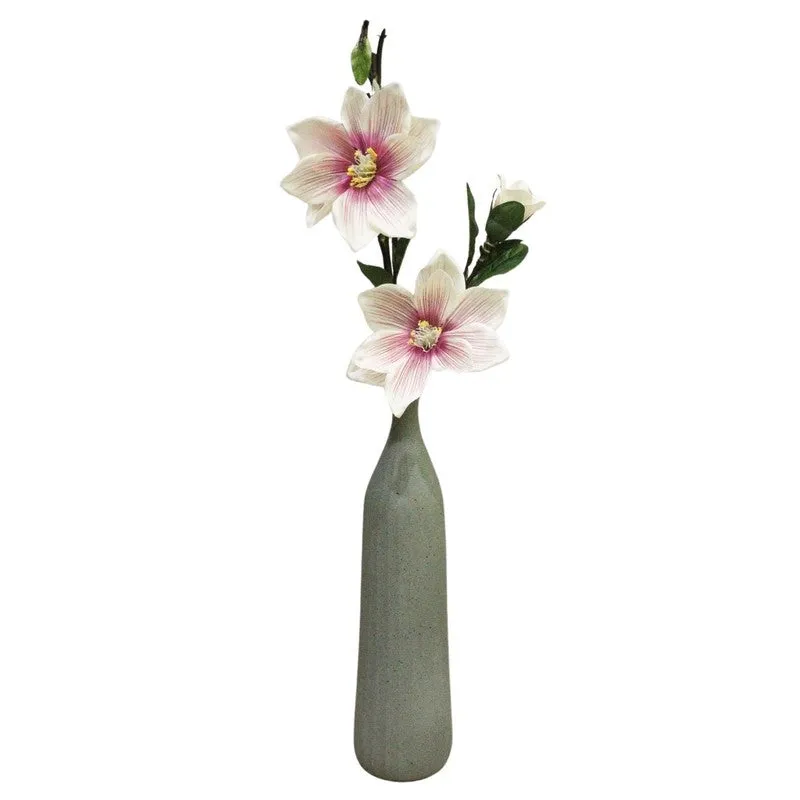Artificial Magnolia Flower Stick - Pink,Green media 4