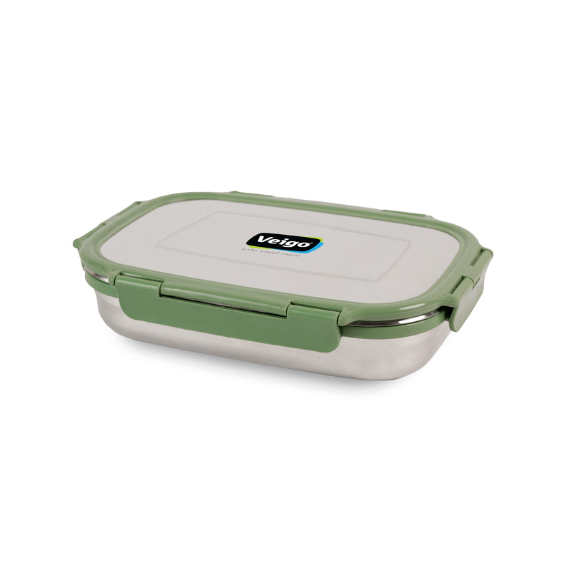 Delico Pack Green Lunch Box With Insulated Pouch (775 /150 mL) - Three Piece Set image 4