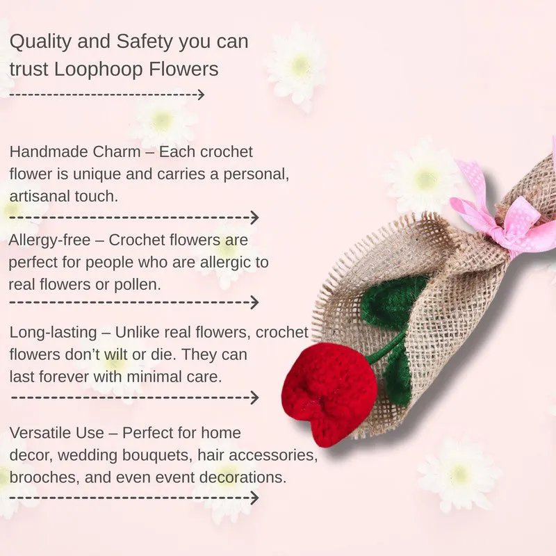 Crochet Handmade Tulip Bouquet - Red media 6