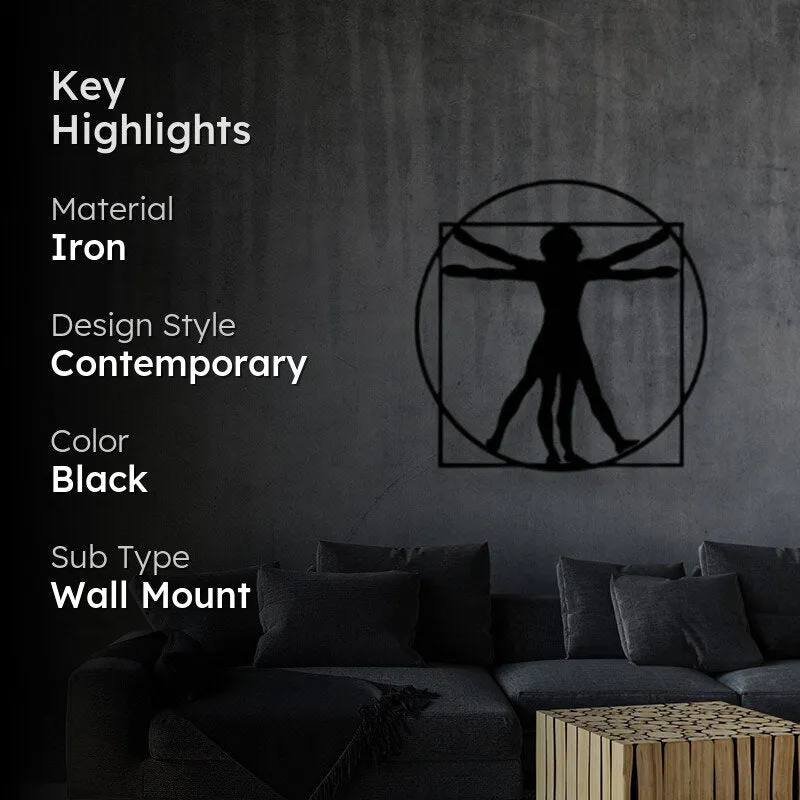 The Vitruvian Man Black Iron Wall Accent media 2