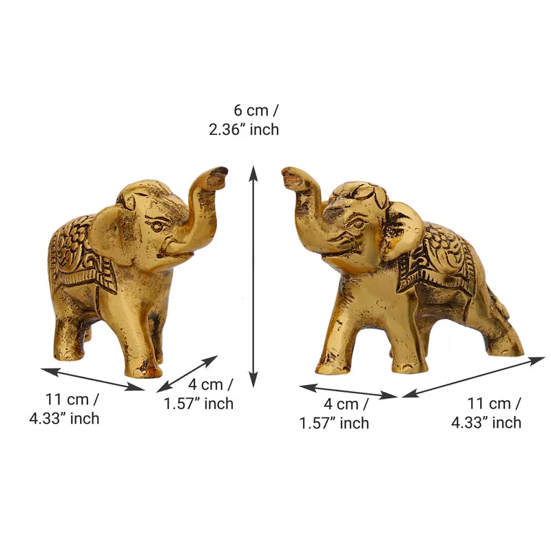 Elephant Raja Metal Showpiece - Set Of Two media 5