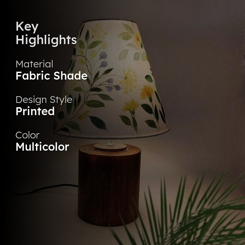 Neju Bloom Handpainted Fabric Table Lamp - Multicolor image 2
