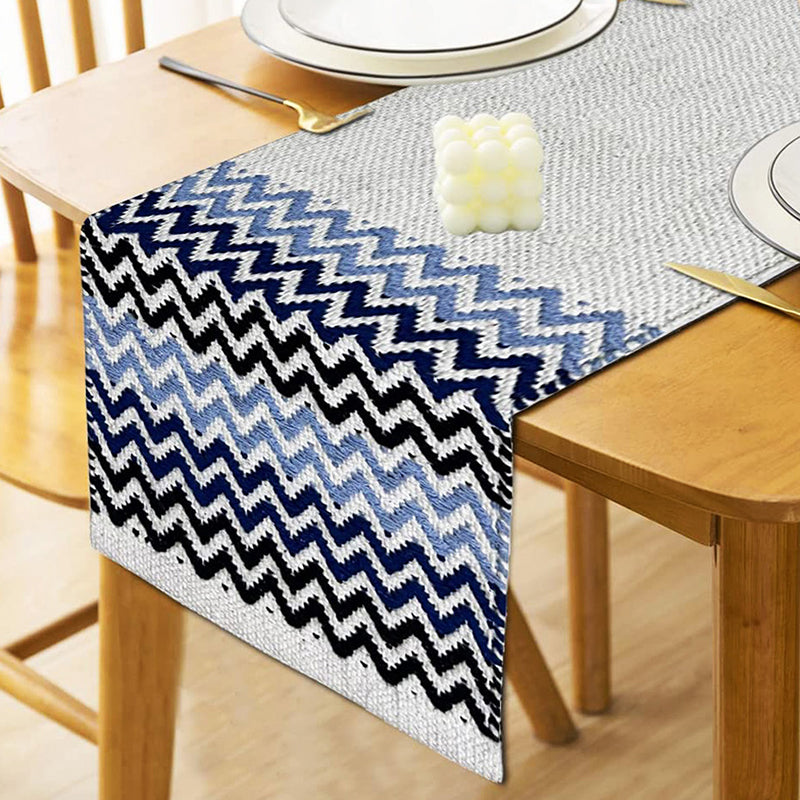 Zig Zag Peaks Chevron Cotton Table Runner