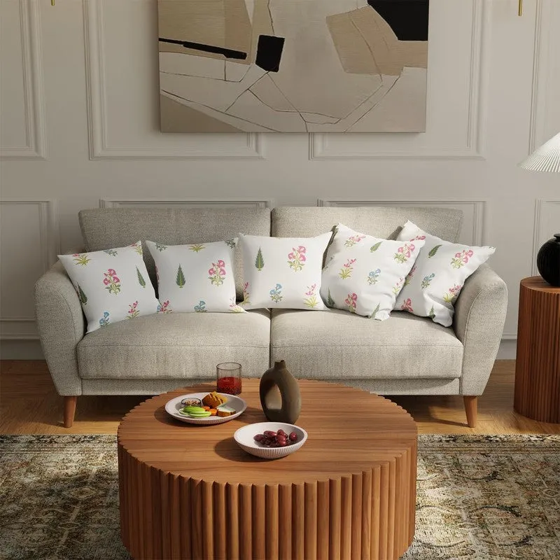 Urban Space Floral Multicolor Cotton Cushion Covers - Set Of Five media 1