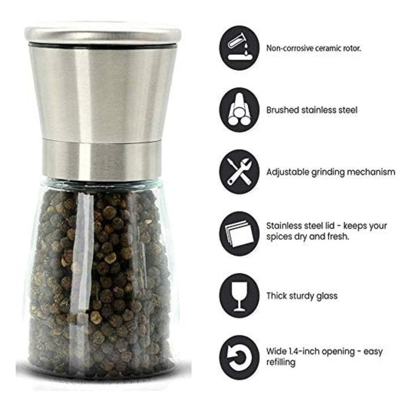 Stylish Minimalist Glass Salt & Pepper Grinder media 7