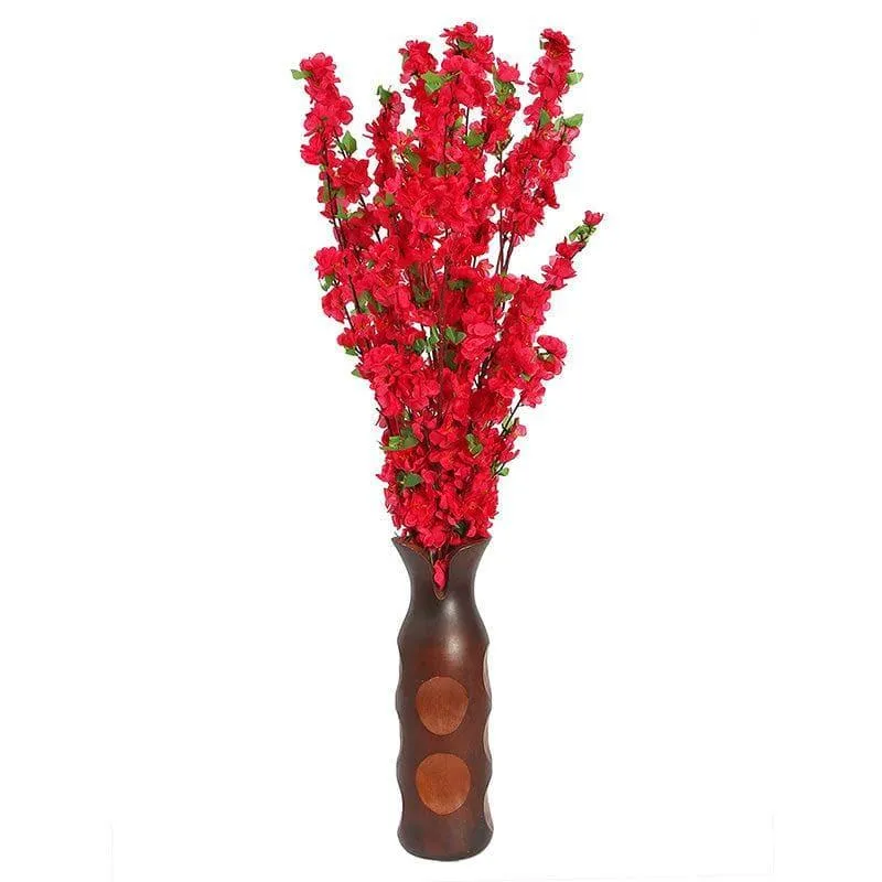 Faux Cherry Blossom Floral Bunch (Red) - Set oF Six media 3