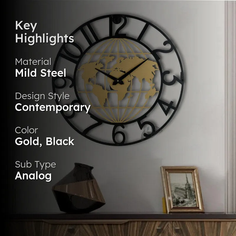 Quartz Silent Wall Clock - Gold media 2