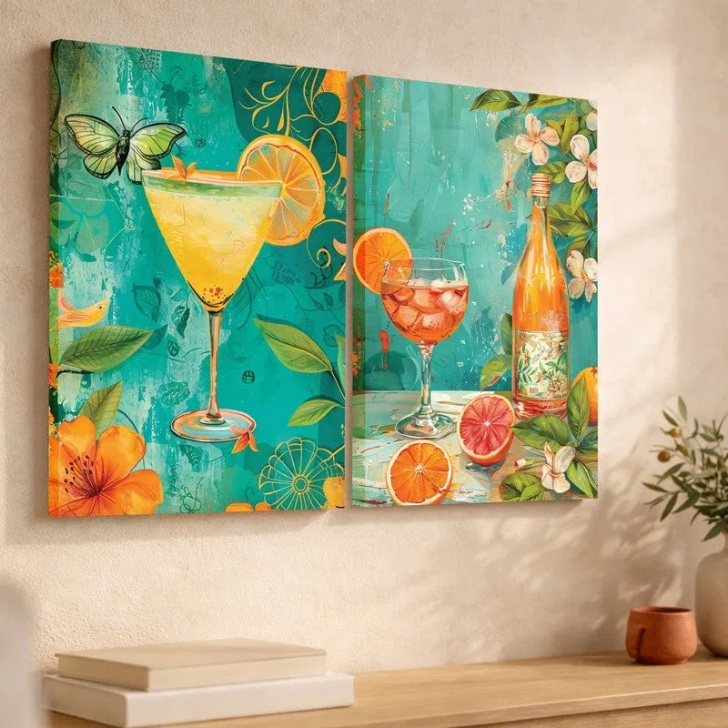 Still Refreshments Canvas Wall Art - Set of Two media 3