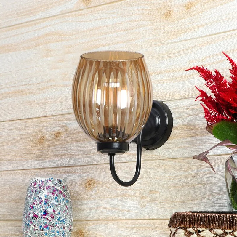 Warm Amber Glass Wall Lamp media 3