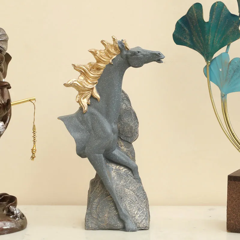 Stallion In Wind Showpiece - Grey media 1