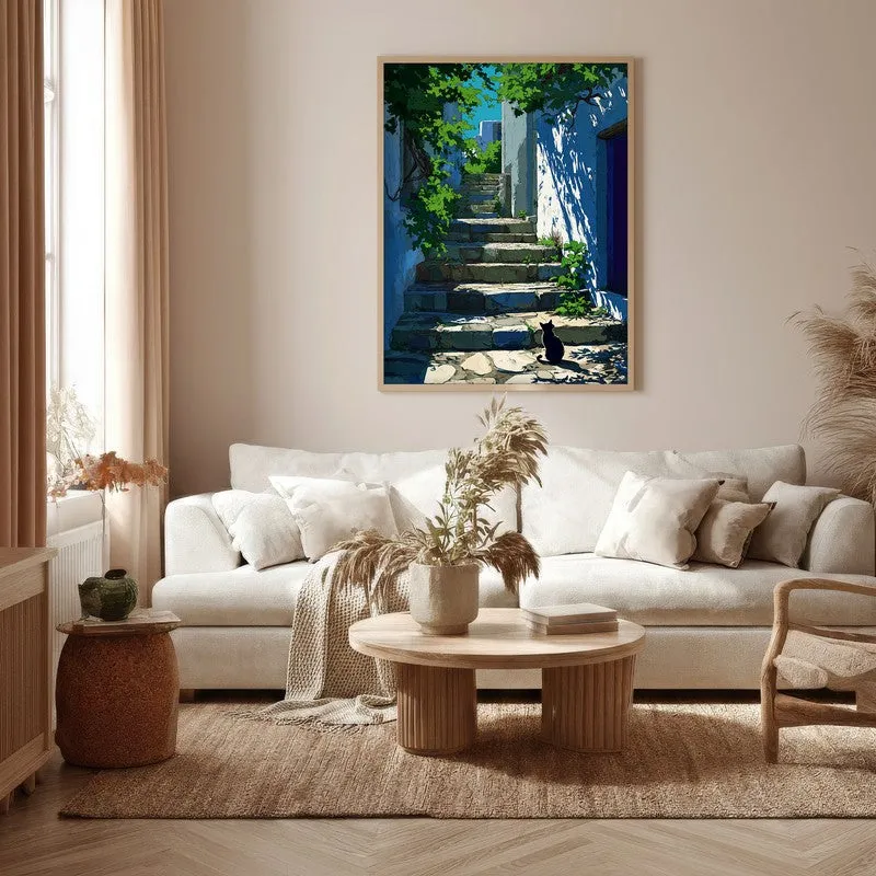 Old Town Canvas Wall Painting - Brown Frame media 5