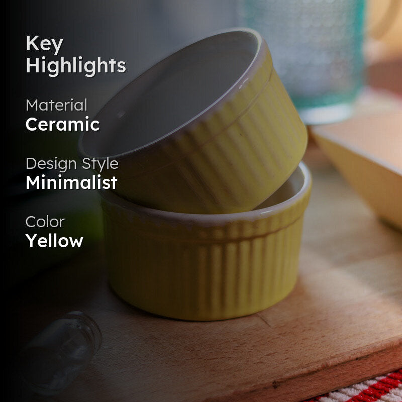 Dishlet Snack Bowl (Lemon Yellow/170 mL Each) - Set Of Two media 2